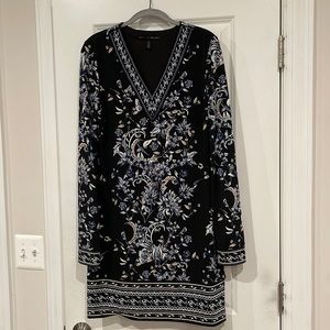 WHBM Navy Floral Dress